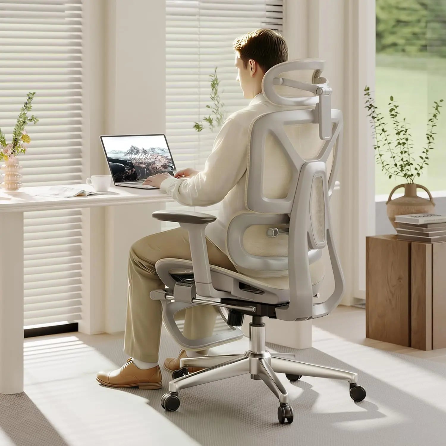 Premium Ergonomic Office Chair With Footrest- Adjustable 3D Armrests, Dynamic Lumbar Support, Recline & Tilt, Customized...