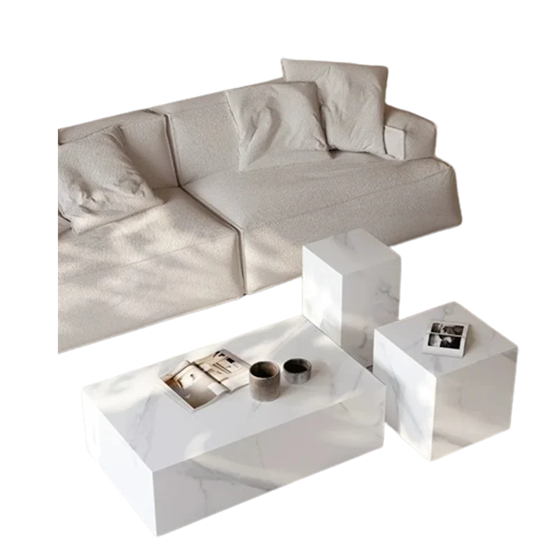 Bedroom Marble Table Luxury White Unique Minimalist Sofa Side Table Square Aesthetic Mesas De Centro Para Sala Room Furniture - Kimlud