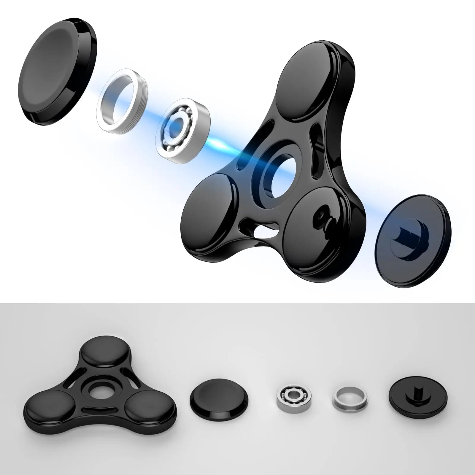 Rainbow Fidget Spinner Toys Metal UFO Small Handheld Finger Spinners Gift for Kids Adults Spinning Top Focus Desk Fingertip