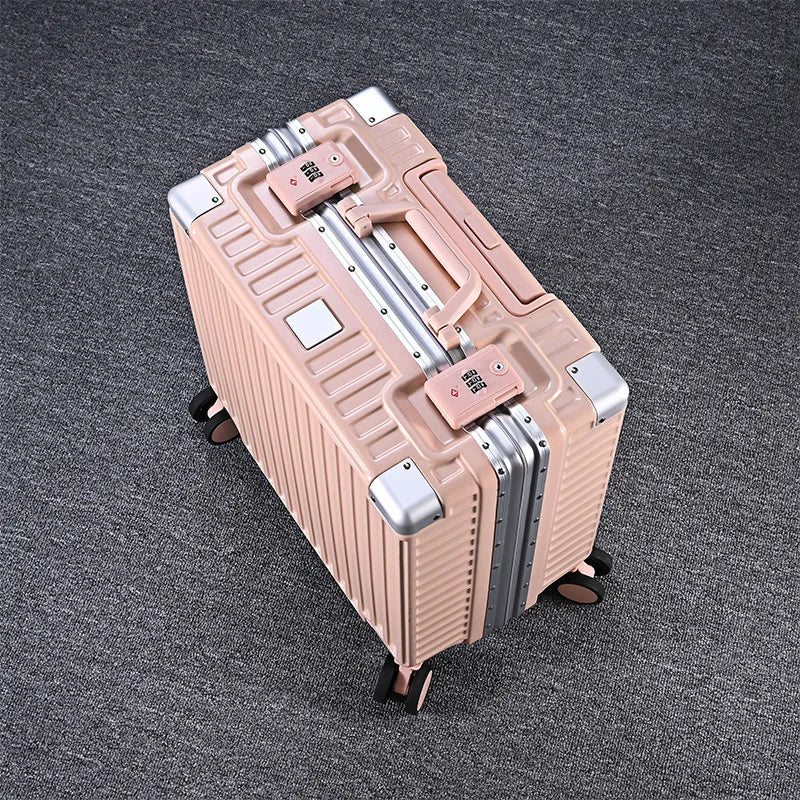 18/20 inch Carry on Suitcase Aluminum Frame Sturdy PC Trolley Case Business Cabin Bag Luggage Travel Suitcase - Kimlud