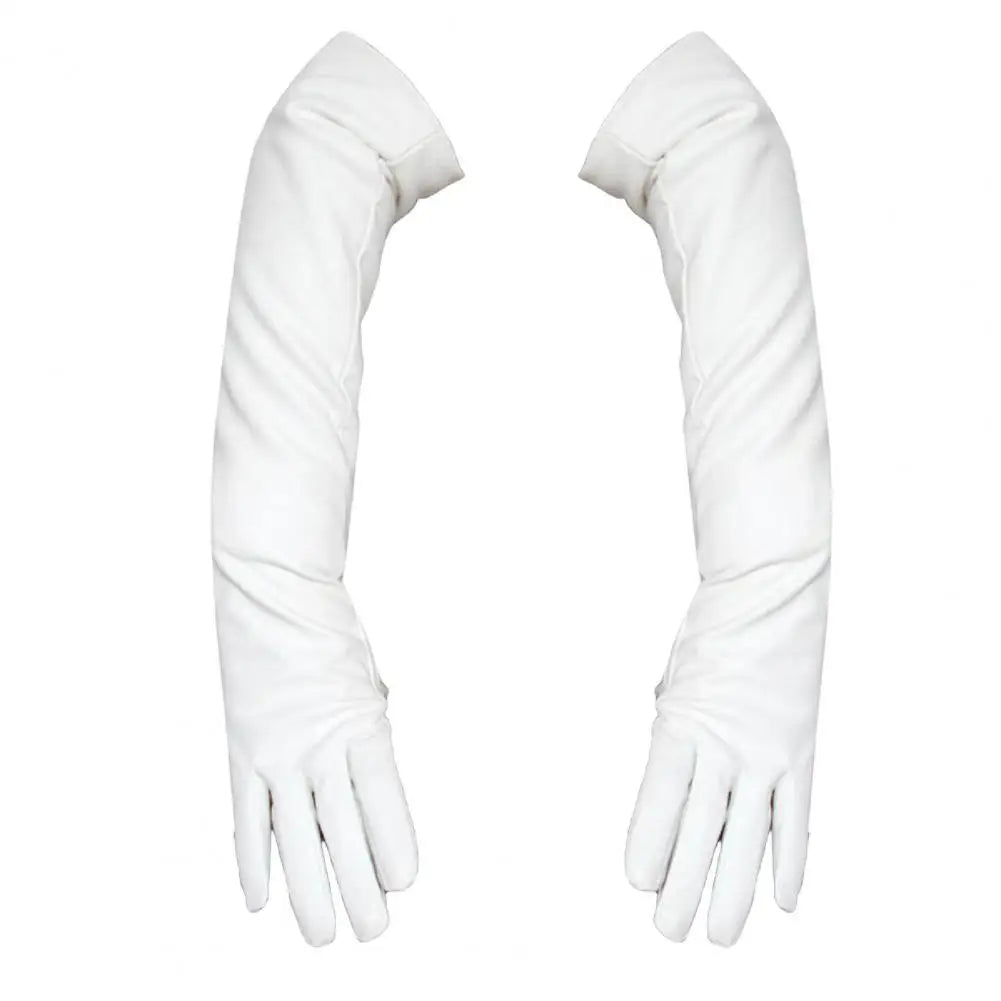 Full Finger Gloves Windproof Dress Gloves Faux Leather Long Arm Gloves Costume Gloves For Dating Gifts
