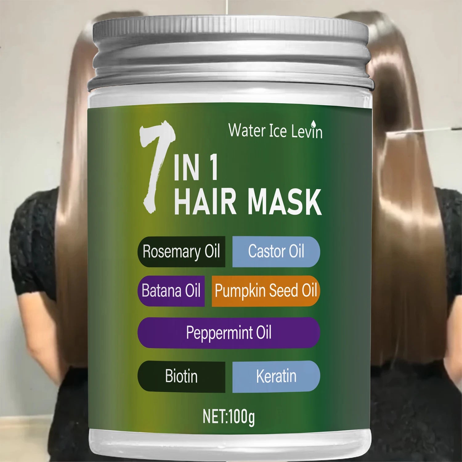 7-in-1 Hair Mask with Biotin & Keratin - Plant Oils Complex for Hydration & Shine - Frizz Control & Scalp Care | Kimlud...