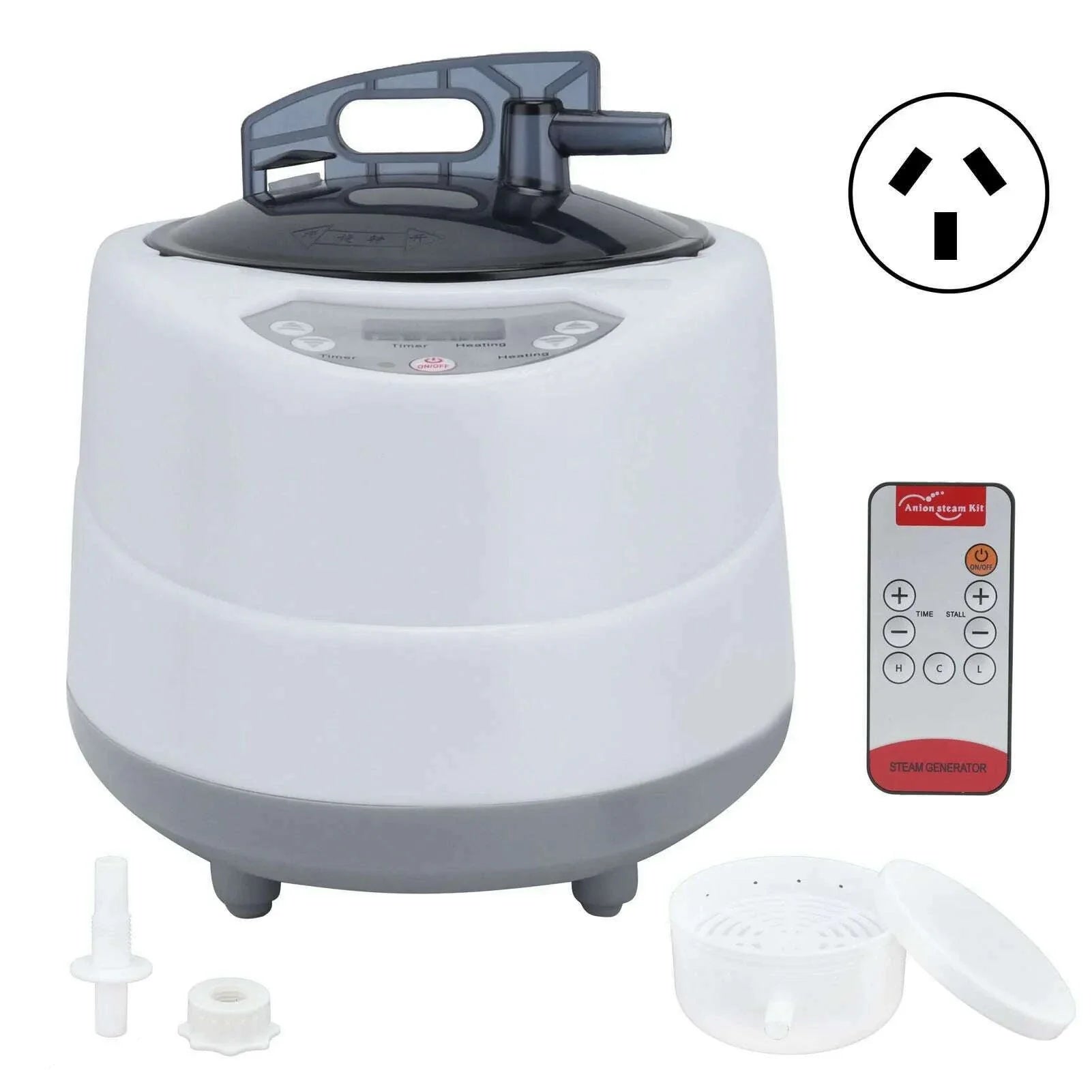 1000W Household Sauna Steamer Pot 2.0L Portable Sweat Spa Steam Pot for Body Detox Body Relaxation Supplies