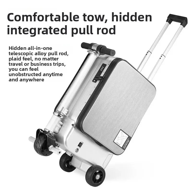 Electric Suitcase Scooter Can Ride 20 Inches Front Open Cover Boarding Password Suitcase Multi-function Pull | Kimlud...