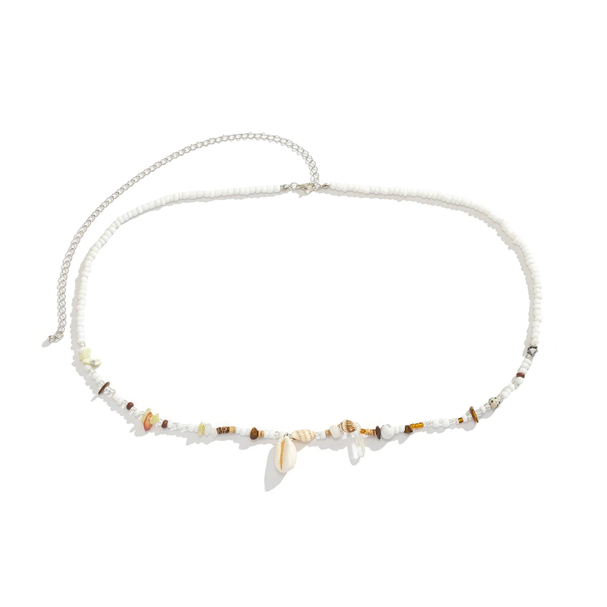 Salircon Boho Acrylic Shell Pendant Waist Chain Ethnic Style Mixed Seed Beads Beaded Belly Chain Summer Beach Women Body Jewelry - Kimlud