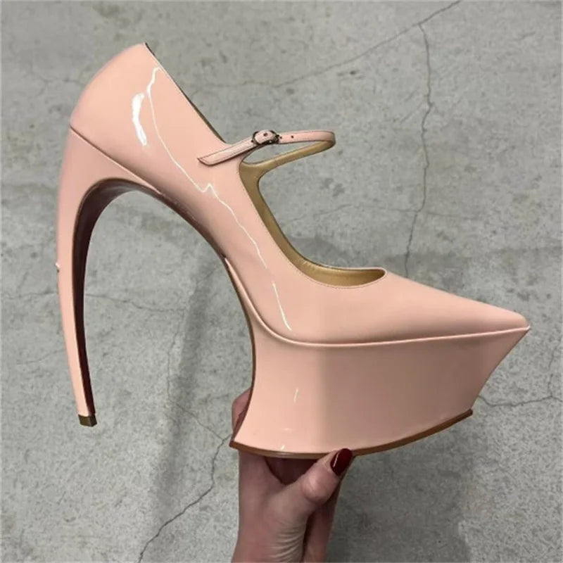 2026 Runway Women High Heels Shoes Butterfly-Knot Ankle Strap Thick Bottom Sandals Ladies Stiletto Platform Wedding...