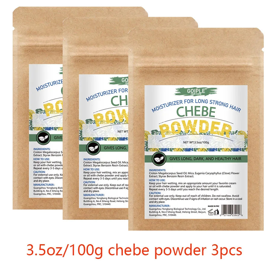 GOIPLE Chebe Powder-Contains Natural Ingredients Promotes Strong and Healthy Hair Strengthens & Thickens Formulated for Dry Hair