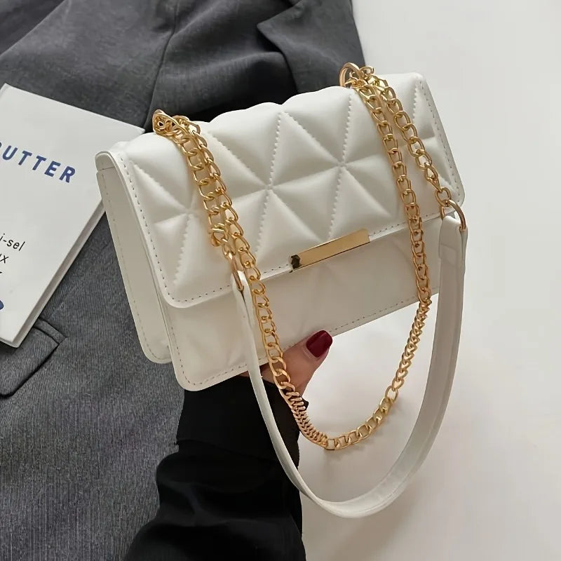 Fashion Chain Women'S Shoulder Bag, Chic Small Square Bag for Women, Luxury Quilted Handbag for Daily Travel, Shopping, Parties. - Kimlud