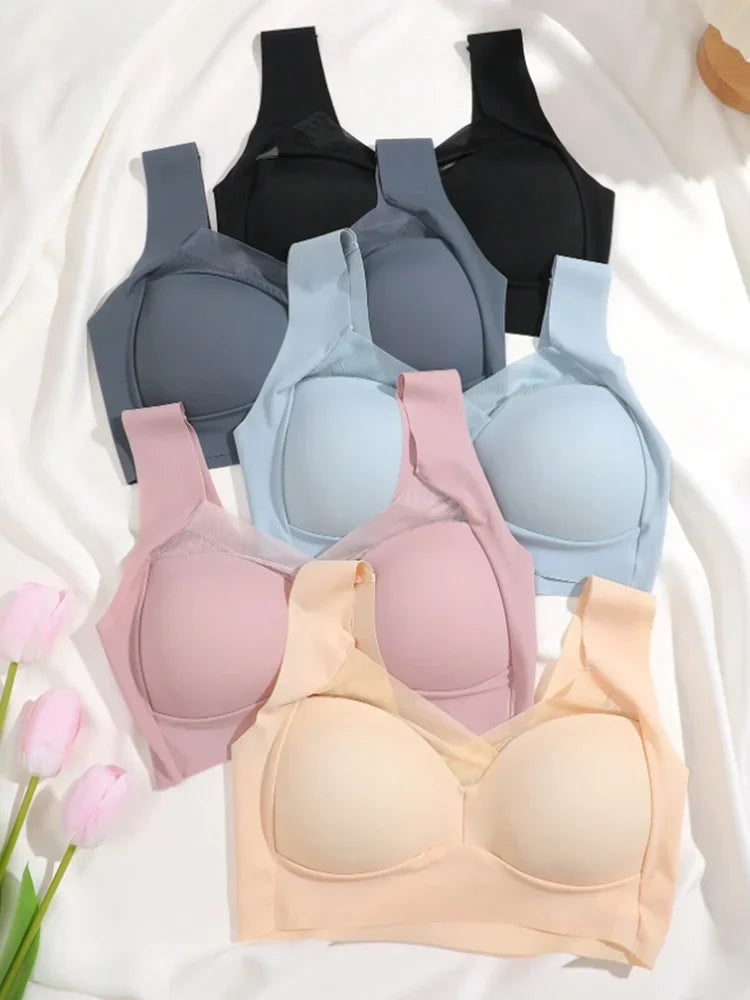 L-6XL Women Breathable Sport Bras Plus Size Seamless Bra Bralette Backless Lady Brassiere Vest Female Shock-Proof...