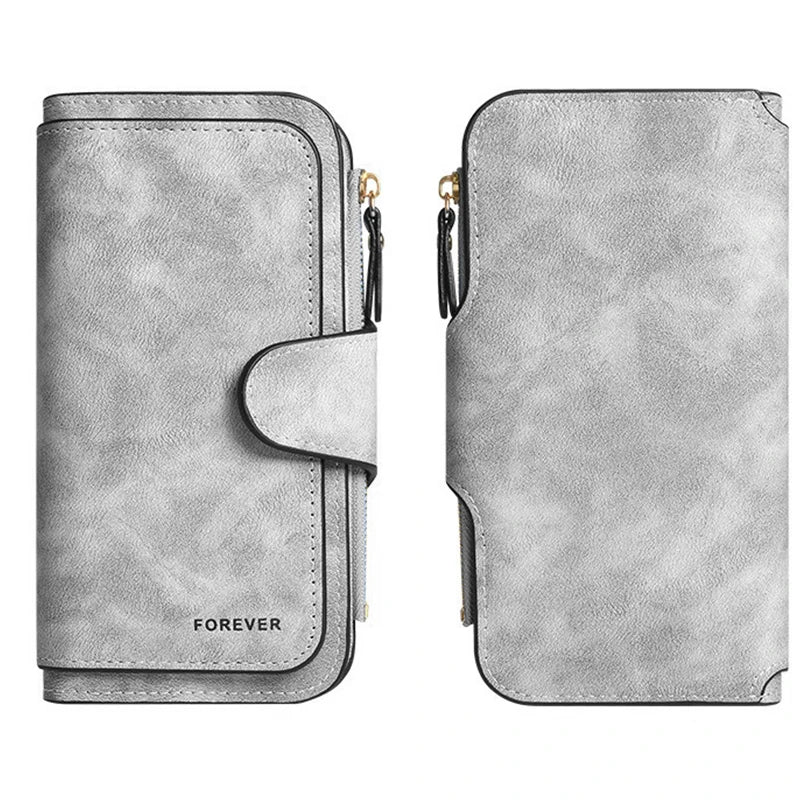 Mickey Minnie Lady Long Zip Wallet Buckle Tote Bag Coin Purse Soft PU Leather Multi-functional Card Holder Casual Daily