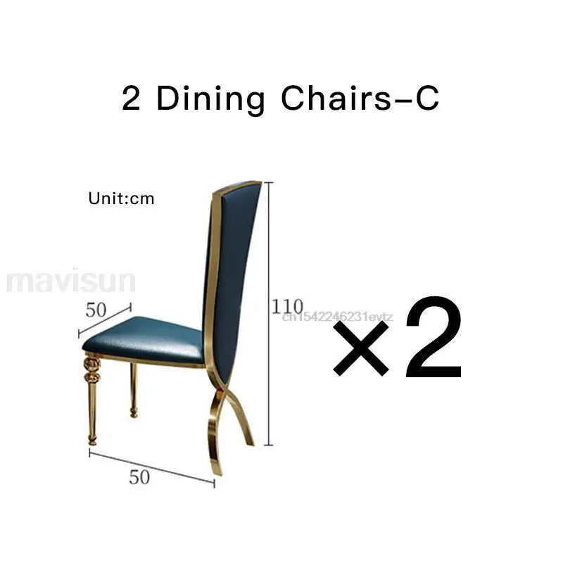 Luxury White Marble Dining Table And Chair Combination Rectangular Kitchen Tables Italian Type Large Concise Modern Furniture - Kimlud