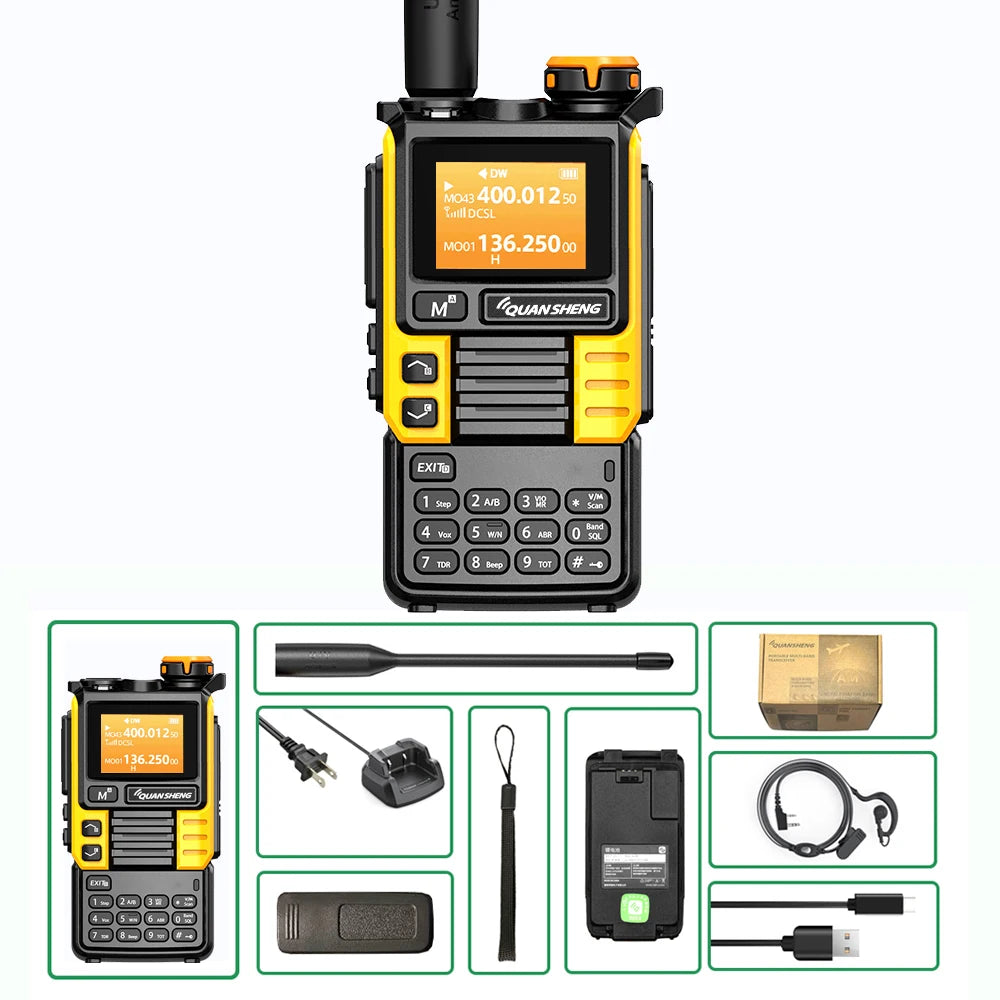 Quansheng UV-K6 Upgrade UV-K5 (99) Interphone 5W Air Band Radio Tyep C Charging UHF VHF DTMF FM Scrambler NOAA Wireless Frequenc