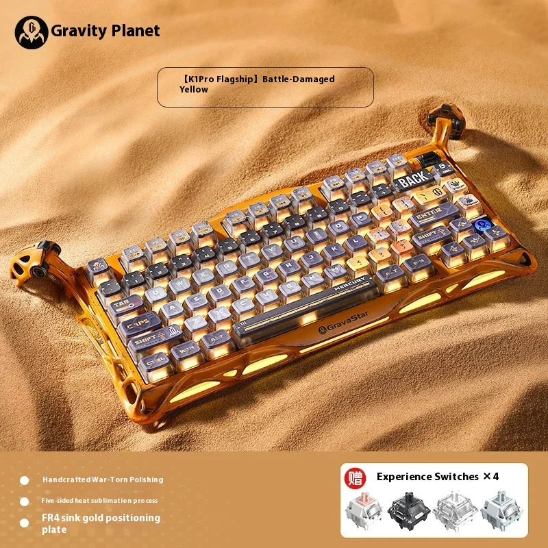 Gravastar 75k1pro Mechanical Keyboard Wireless Gaming Esports Professionali Keyboard Aluminum Customization Computer...