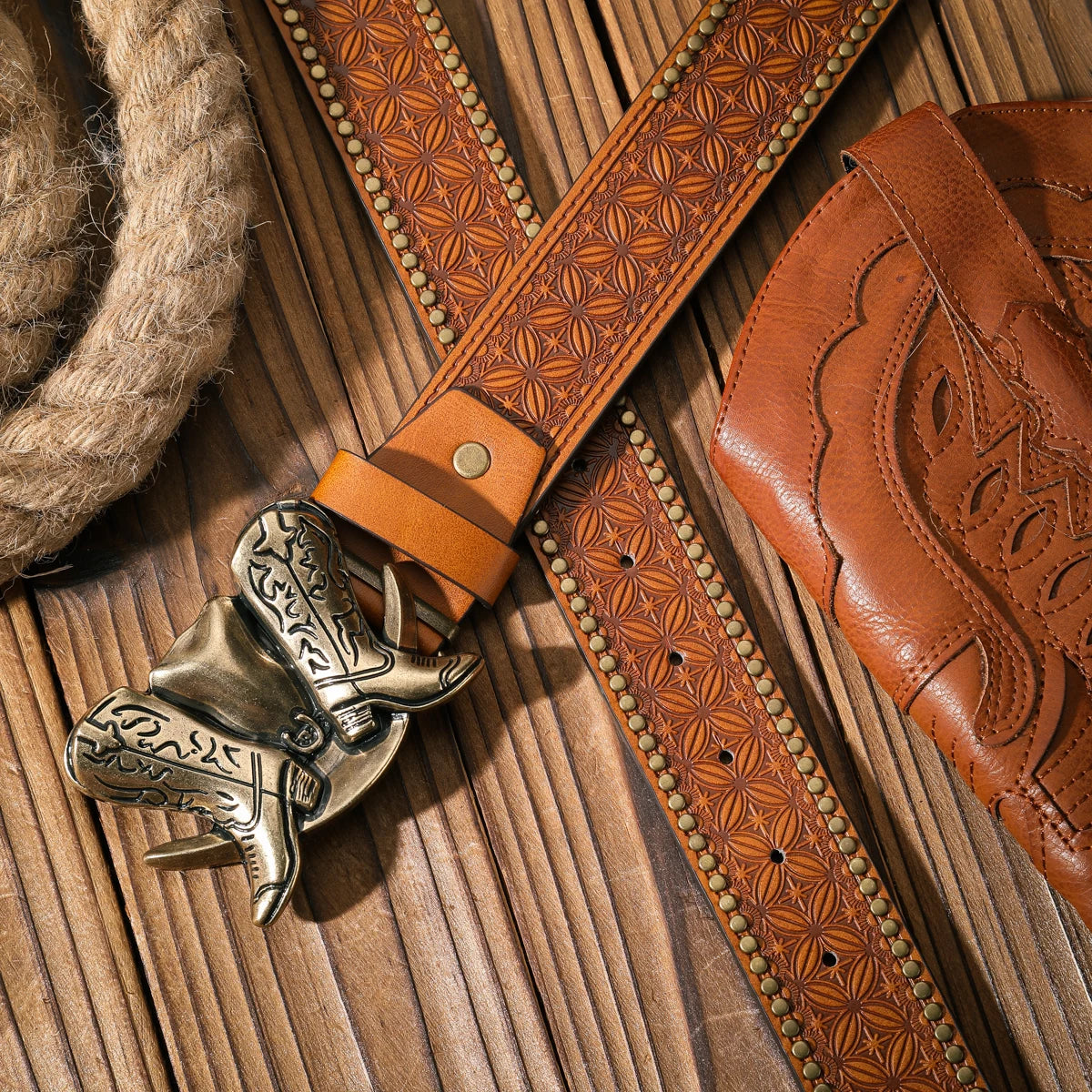 A casual and retro belt, a waist accessory for Western-style clothing, metal buckle, PU belt, suitable for both men and...