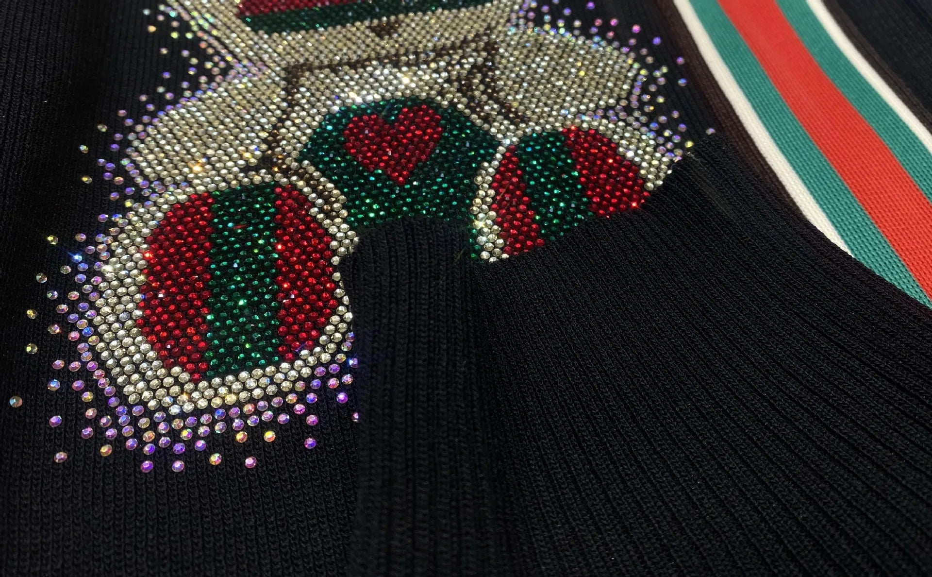 Fashion Bear Diamonds Side Stripe Pant Sets Women Autumn Tracksuit Zipper Sweater Loose Casual Two Piece Sets Womens Outifits - Kimlud