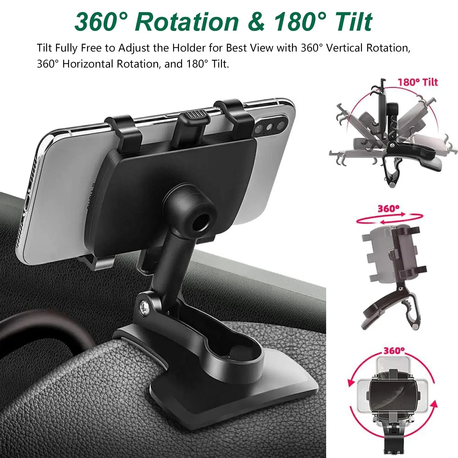 Universal Car Phone Holder Stand 360 Degree Rotation GPS Bracket Dashboard Clip Mount Car Mobile Phone Support in Car For iPhone