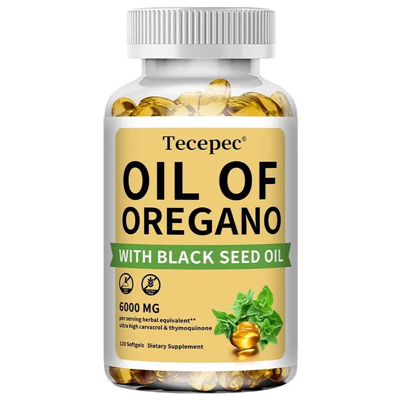 Oil of Oregano with Black Seed Oil, 30/60/120 Capsules– 20:1 Extract - Antioxidant Immune Health Support, Non-GMO...