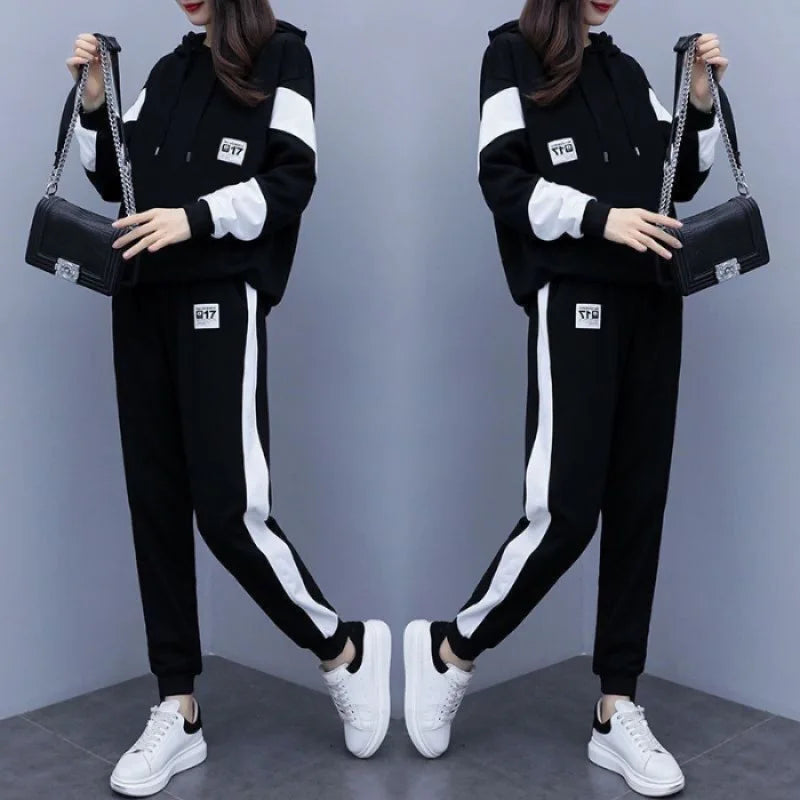 Plus Size Casual Sportswear Set 200 Pounds Large Women's Fashionable Loose Two-Piece Suit Spring Autumn New Arrival |...