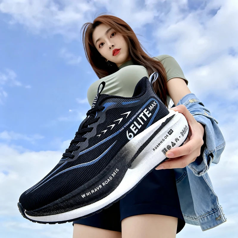 Men Running Shoes Carbon Plate Marathon Speciality Sports Breathable Lightweight Women's Comfortable Nonskid Leisure Sneakers