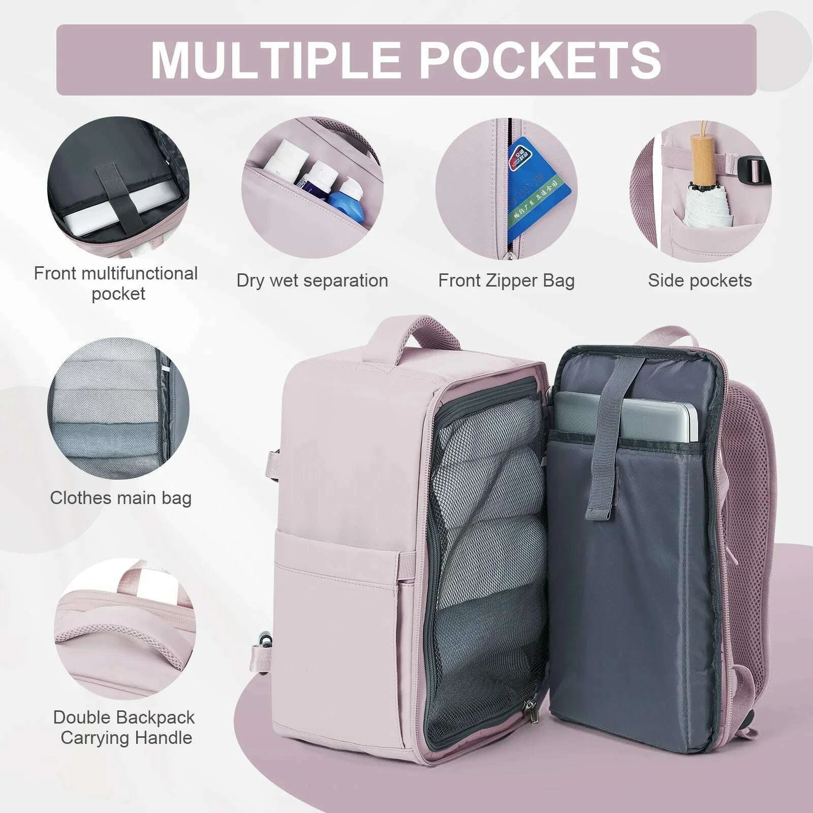 Women's Backpack Travel Suitcase Cabin Bag Aircraft Ryanair 40x20x25 Airplane Travel Bag Men Laotop Backpack Wizzair Carry On