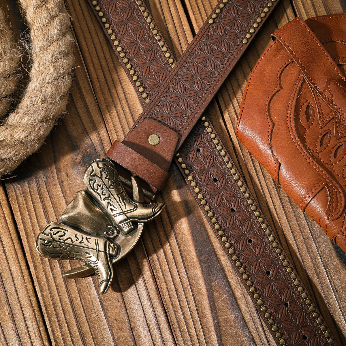 A casual and retro belt, a waist accessory for Western-style clothing, metal buckle, PU belt, suitable for both men and...