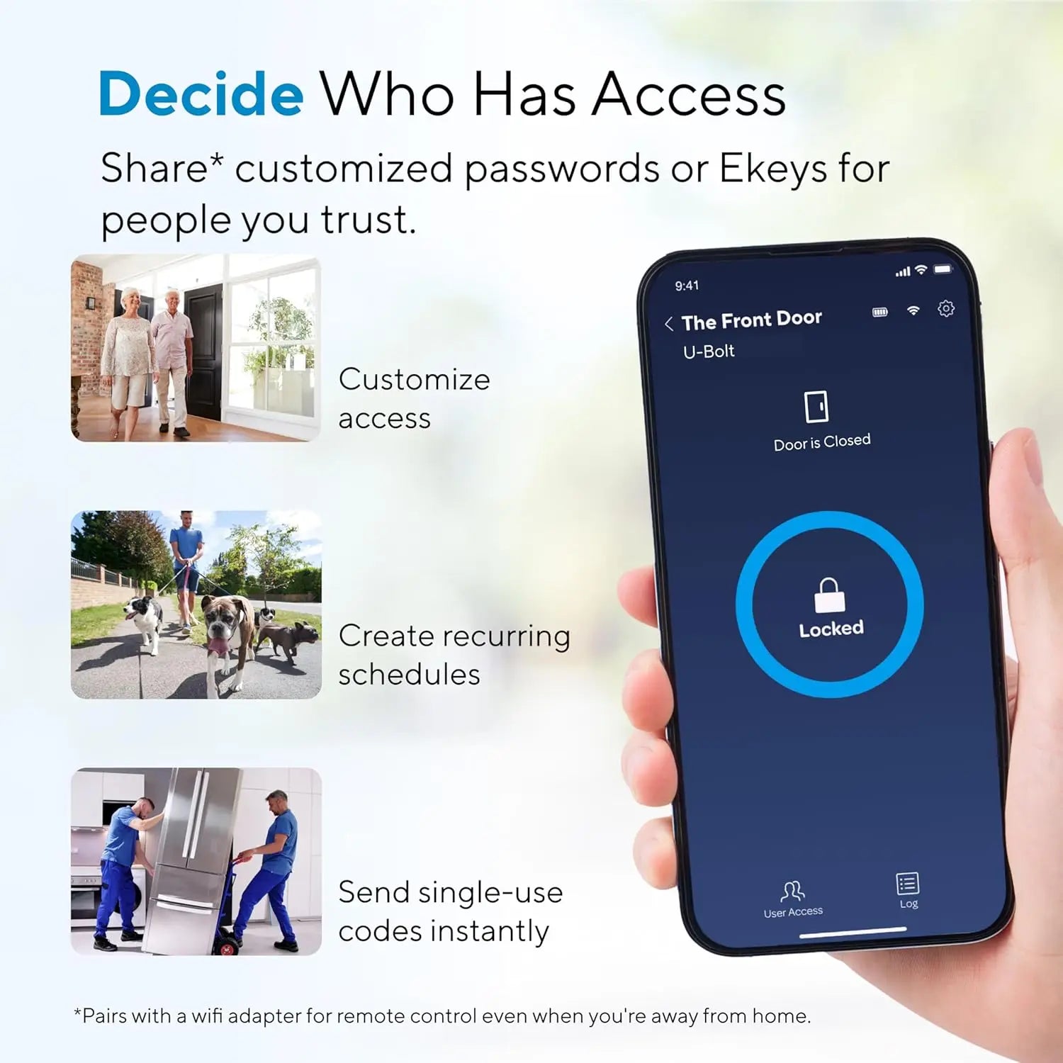 Smart Keyless Entry Door Lock with Bluetooth, App Control, Backlit Keypad, Auto Unlock for Front Door