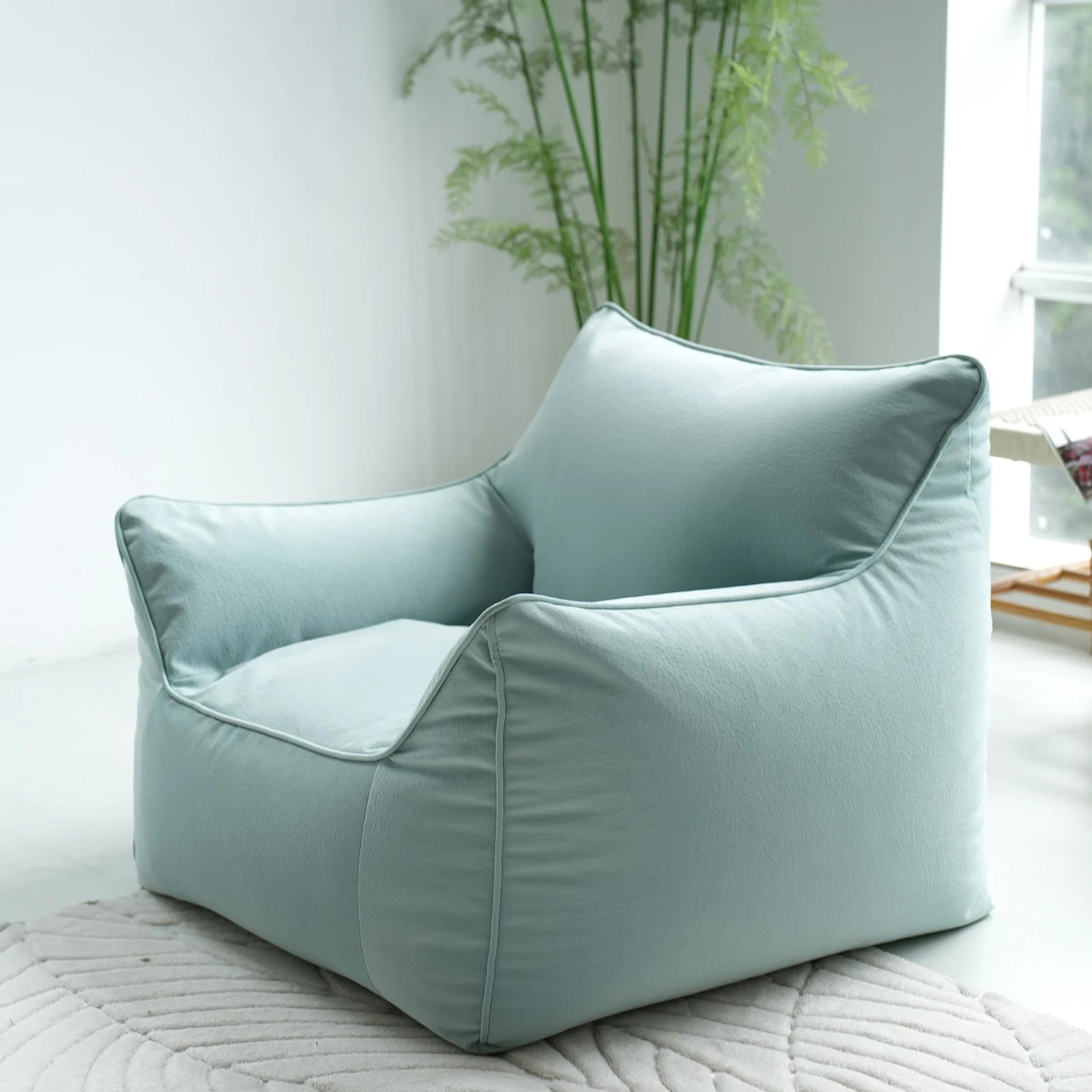 Minimalist Brown Lazy Bean Bag Sofa Designer Soft Modern Lazy Bean Bag Sofa Living Room Lounge Woonkamerbanken Furniture...