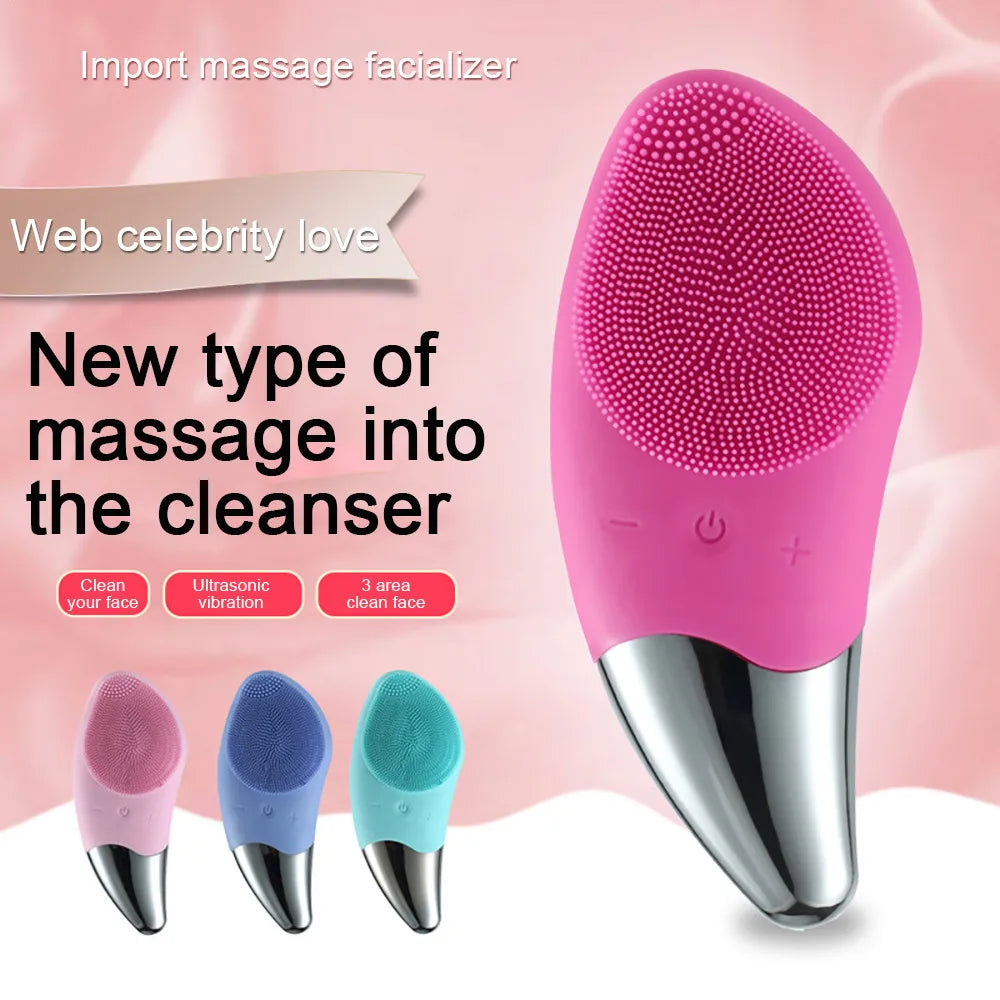 Waterproof Facial Cleansing Brush for Men & Women Rechargeable Exfoliating Electric Face Scrubber Cleanser Brush