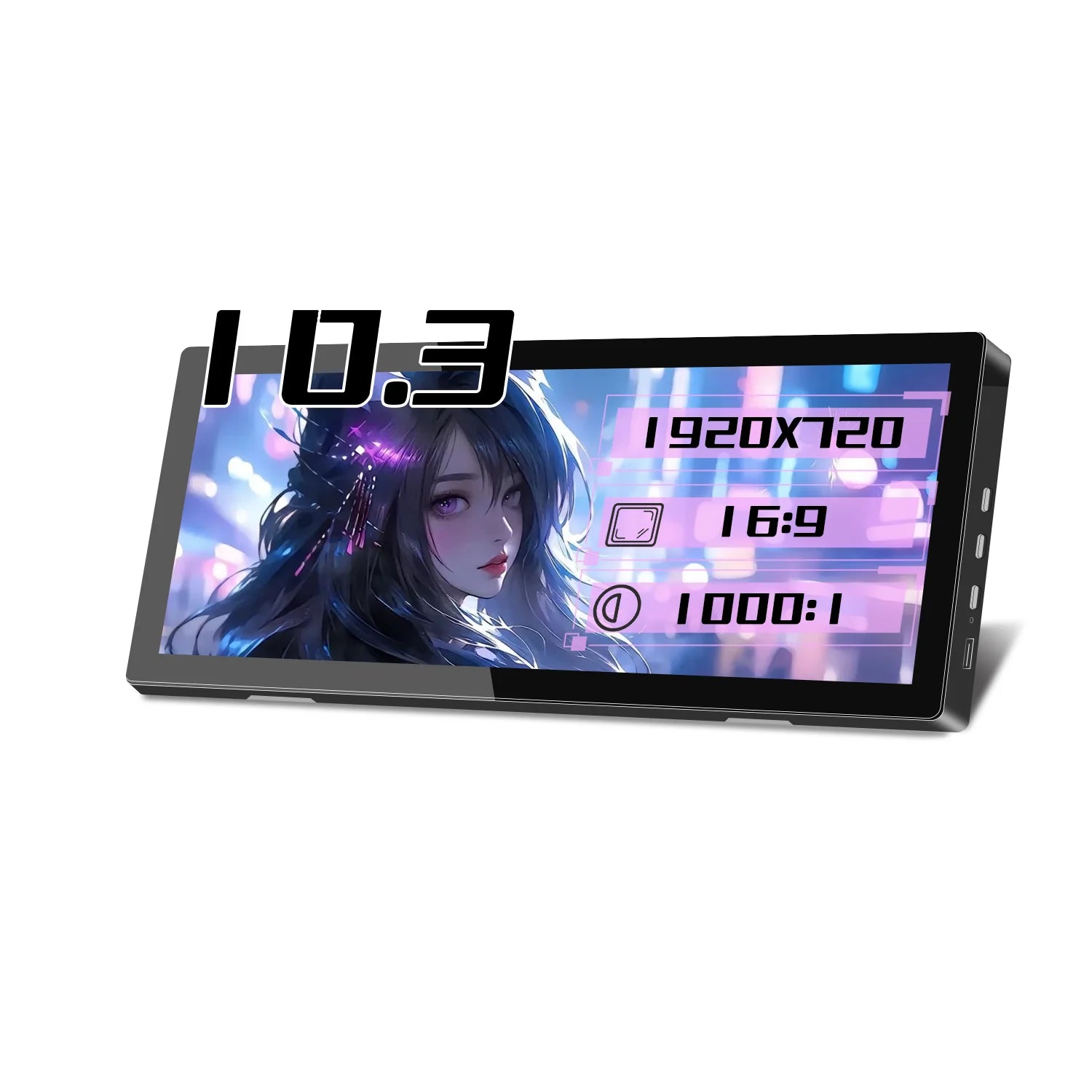 12.3 Inch 1920x720 HD Capacitive Touch Screen Monitor Portable LCD Display with HDMI Input for PC Laptop Industrial Equipment - Kimlud