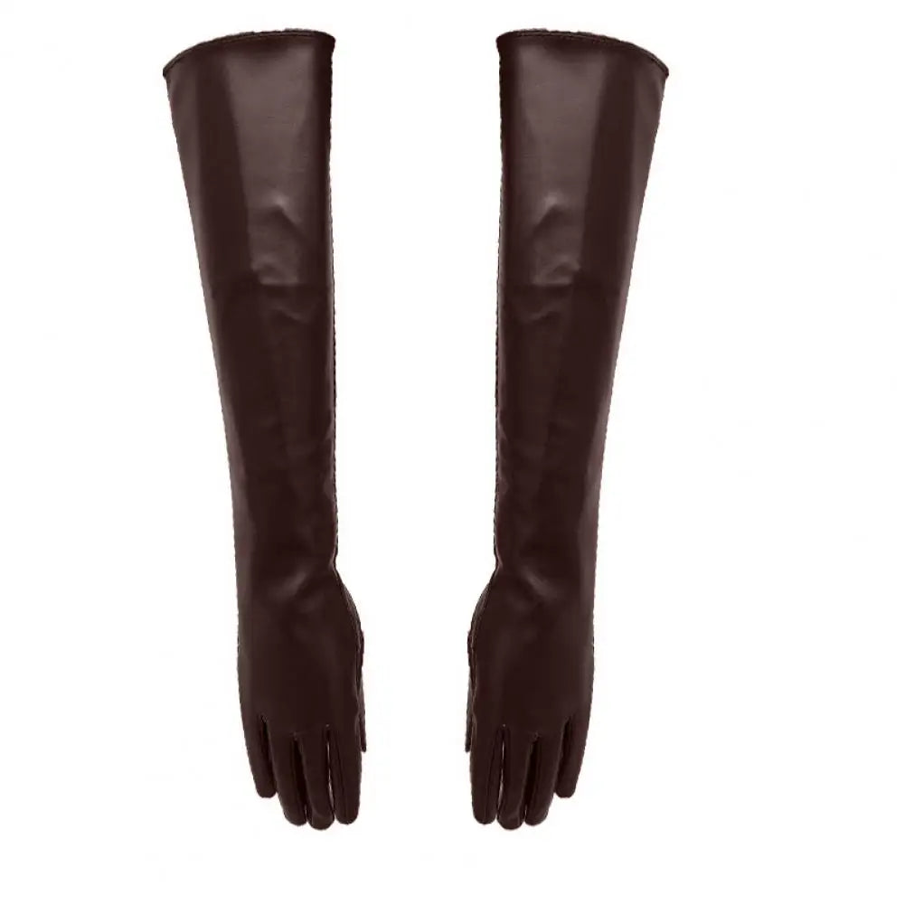 Full Finger Gloves Windproof Dress Gloves Faux Leather Long Arm Gloves Costume Gloves For Dating Gifts