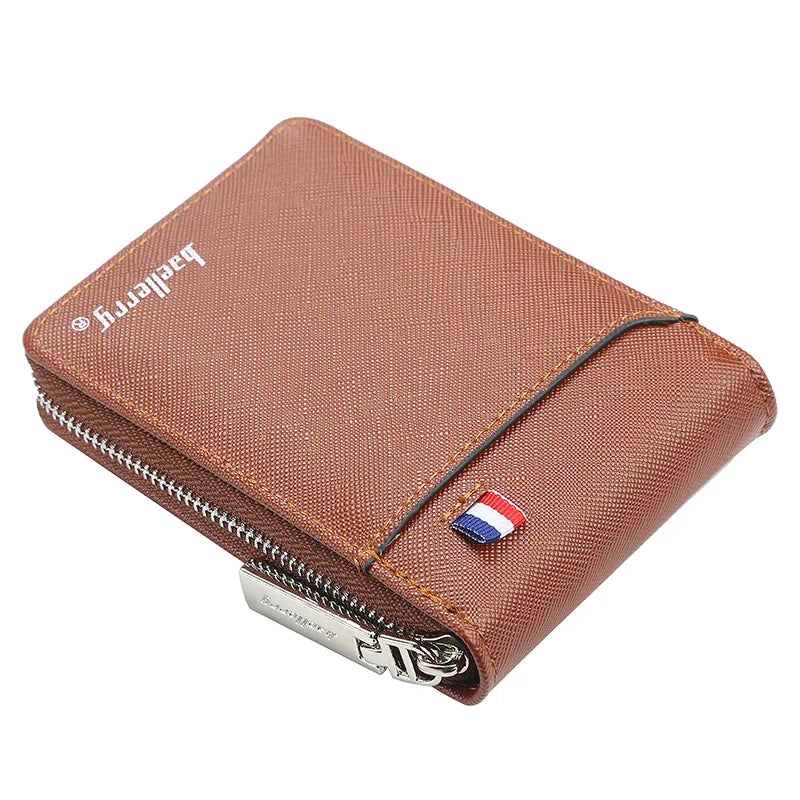 Men's Organ Card Holder Bag Pu Document Bag Fashion Zipper Multi-Card Coin Pocket Wallet | Kimlud Mid Range Bag