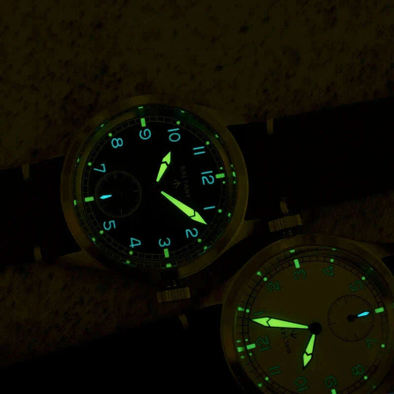 Baltany dirty dozen watch Sapphire 39mm Dail 316L Stainless Steel Case Leather Strap Military Vintage Quartz Wristwatch