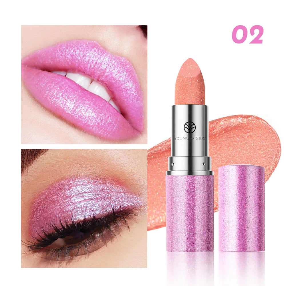 6 Colors Bold & Intense Glitter Shiny Metallic Lipstick Pearlescent Lip Tint Long Lasting Lip Senior Matte Lip Makeup...