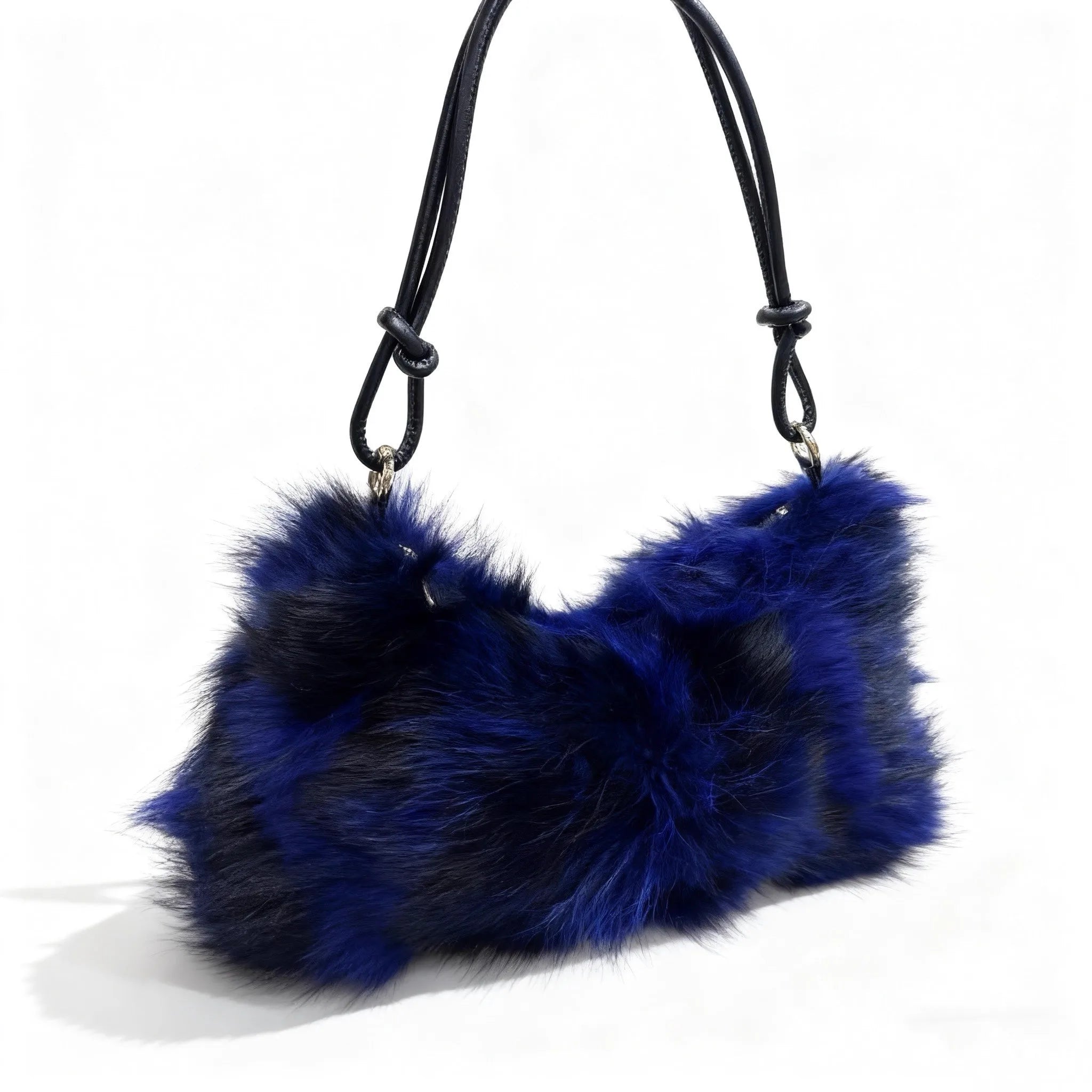 Winter Fox Fur Bag Women's Bag Fashion Handbag Ladies Bags Purses Women Shoulder Bag Real Silver Fox Fur Messenger Bags