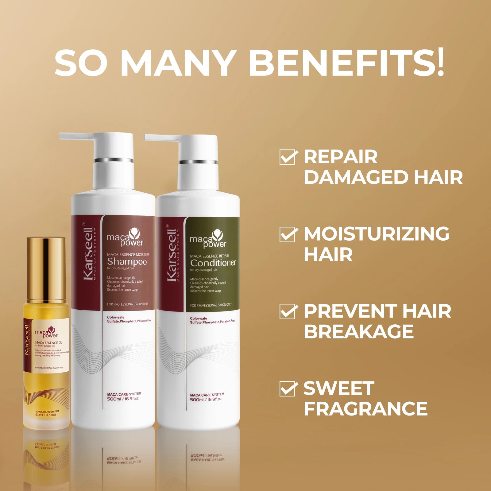 Karseell Collagen Cabello Argan Hair oil Shampoo and Conditioner Hair Care Product Series for Dry Damaged Hair All Hair...