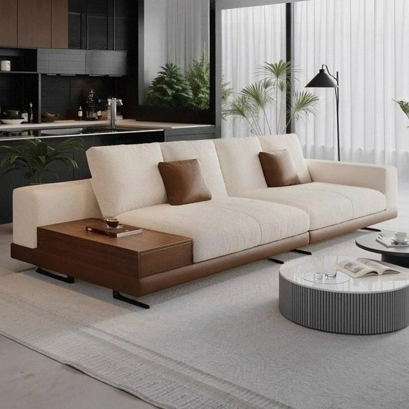 Connery Straight Sofa Linen-cotton Italian Light Luxury Modern Minimalist Living Room Furniture Villa Sofa with Small...