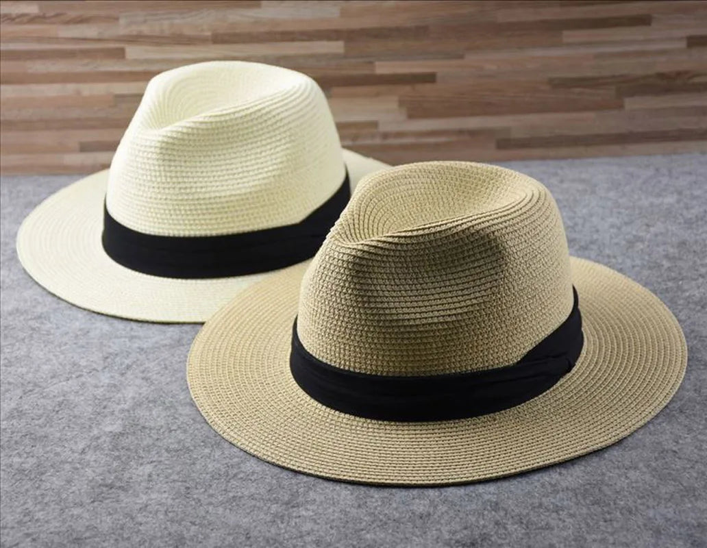 Over Size Straw Paper Sun Hat for Men Big Head  Panama Hats Male Outdoor Fishing Beach Foldable Jazz Top Hat Sunscreen Hats