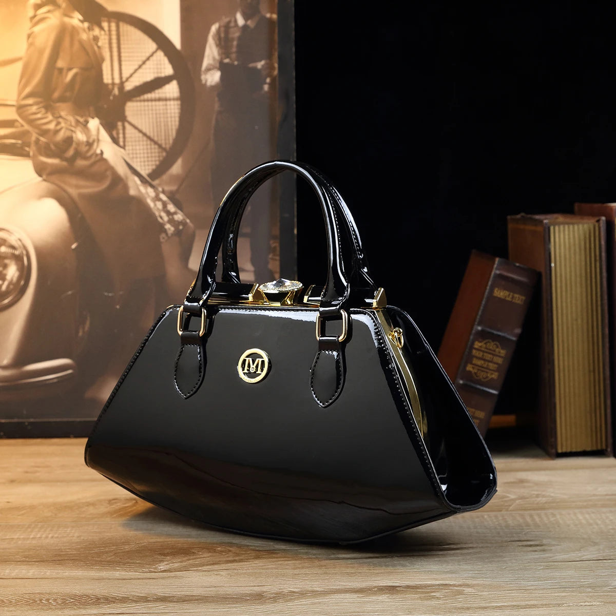 Luxury Designer Shoulder Bag Women Phone Pocket Leopard Pattern Diagonal Cross Bag Patent Leather Glossy Retro Versatile...