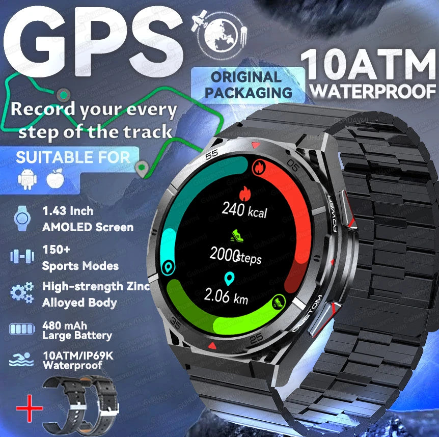 2025 New for HUAWEI Original Premium GPS SmartWatch Ultra HD AMOLED Display Built-in GPS BT Call 10ATM Waterproof Smart Bracelet