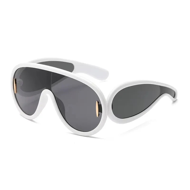 Sports Punk Oversized Sunglasses Steampunk Y2K Women Men Personality Sun Glasses Ladies 2023 Luxury Brand Eyewear Goggle UV400 - Kimlud