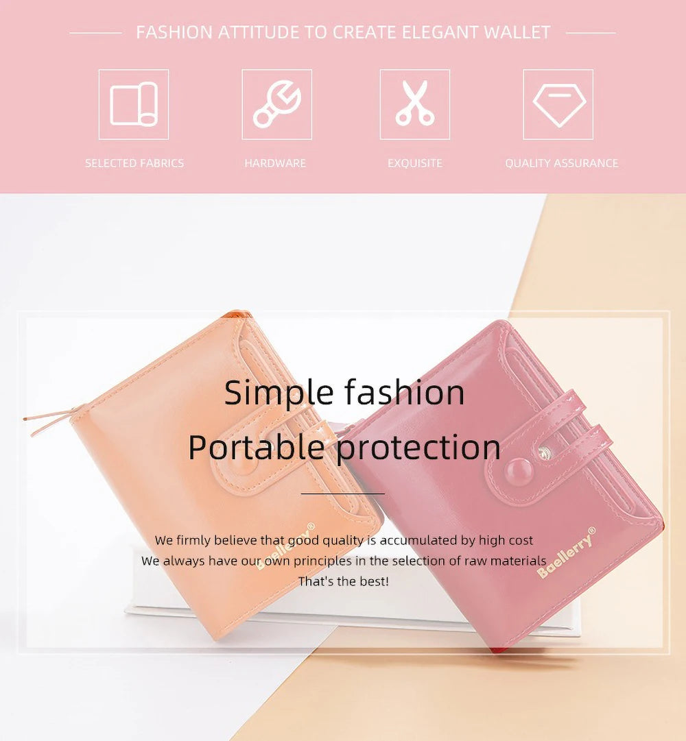 Women's Oiled Waxed Leather Wallet - Buckle Closure, Vertical Zipper Coin Pocket & 6 Card Slots (Heritage Design)