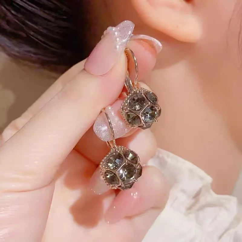 2023 New Fashion Trend Unique Design Elegant Exquisite Light Amethyst Round Earrings Women Jewelry Party Premium Gift Wholesale