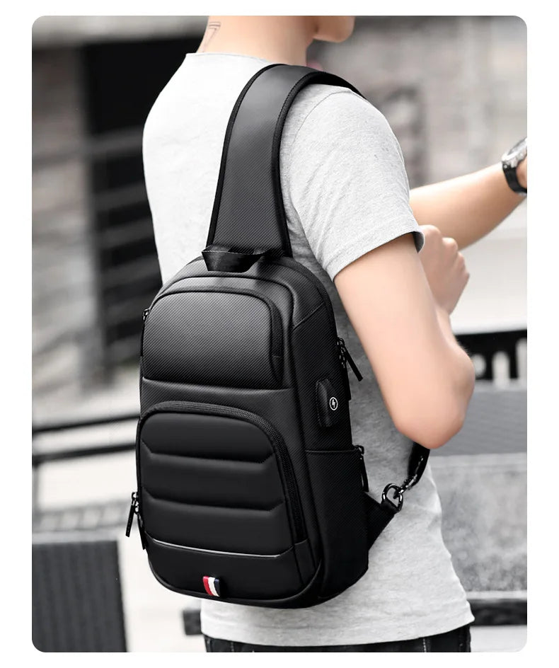 Designer Crossbody Bags for Fashion Shoulder Bags USB Charging Messenger Sling Bag Chest Bag Oxford Single Shoulder Strap Pack