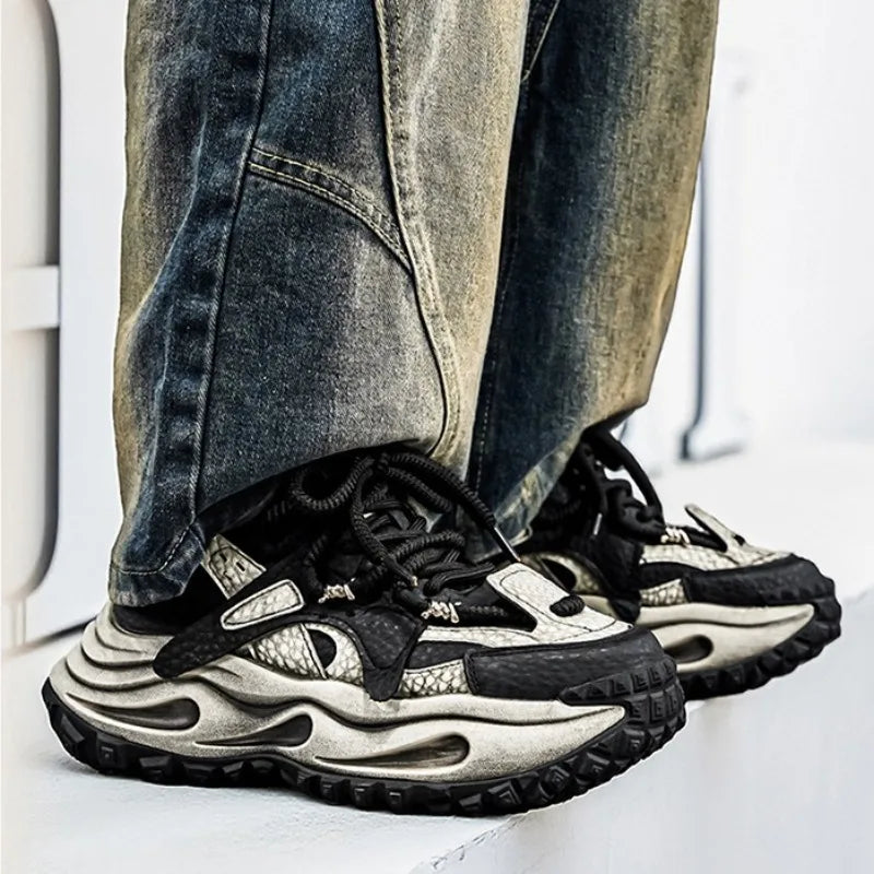 2026 Casual Men's Platform Sneakers Fashion Thick-soled Man's Shoes Designer High-end Cushioning Jogging Shoes Zapatillas Hombre