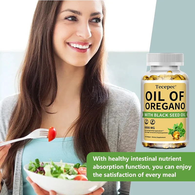 Oil of Oregano with Black Seed Oil, 30/60/120 Capsules– 20:1 Extract - Antioxidant Immune Health Support, Non-GMO...