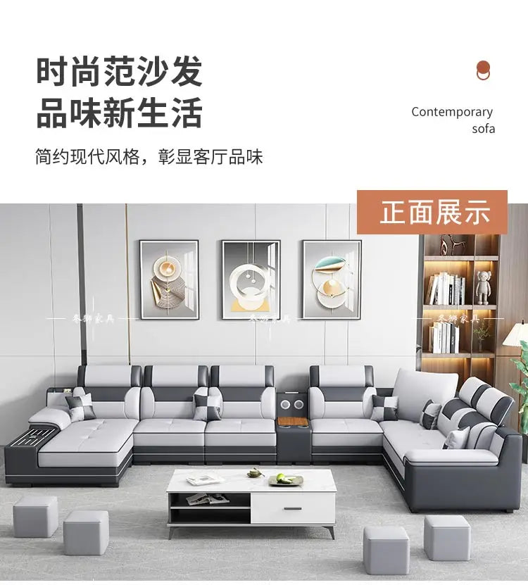 Fabric sofa modern simple living room combination large and small apartment furniture cat scratching skin leave-in technology cl