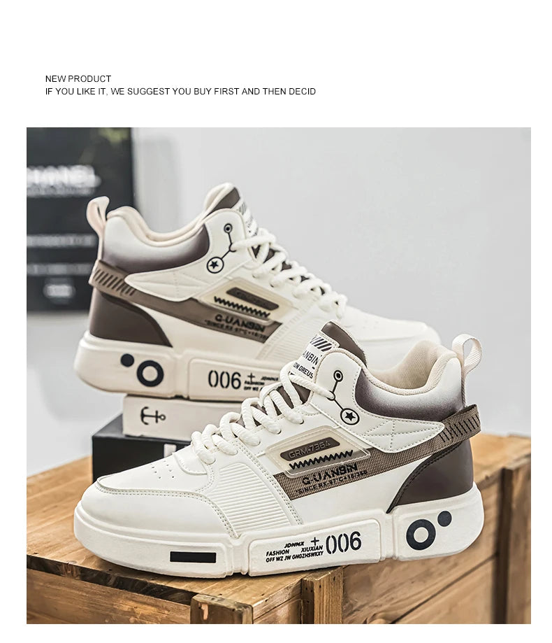 Sneakers Men Casual High Top Board Shoes Vulcanized Shoes Male Walking Sport Shoes Outdoor Sneakers Male Soft Sole Walking Shoes