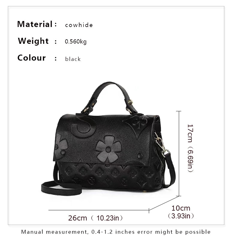 Top layer cowhide bag 2025 New fashionable versatile summer handbag Women's bag Genuine leather one shoulder crossbody bag