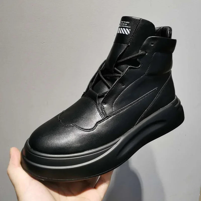 High Top Shoes Men's Fashion Casual Shoes Thick Soled Men's Shoes Autumn and Winter New 2026