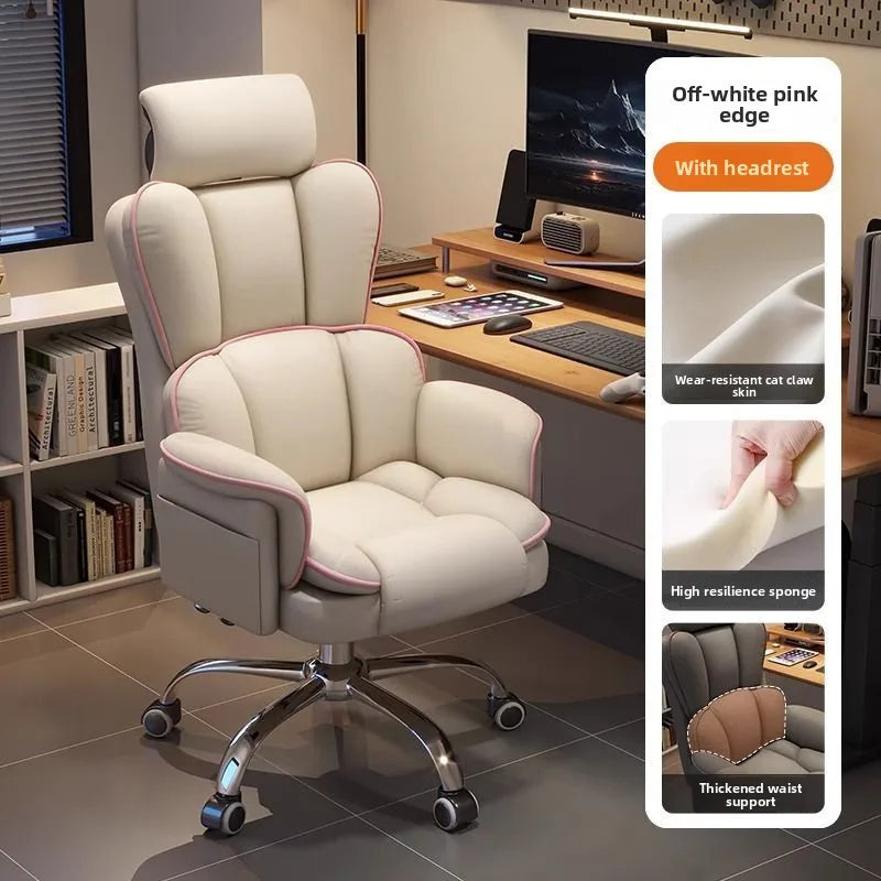 Computer Chair Home Bedroom, Office Chair Liftable, Desk, Chair, Comfortable Sedentary, E-sports, Leisure, Backrest...